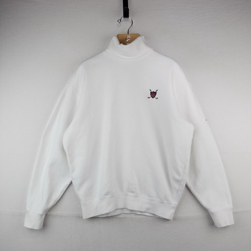 90's Vtg Polo Golf Ralph Lauren Men's M Turtleneck Sweatshirt Crest Alabama